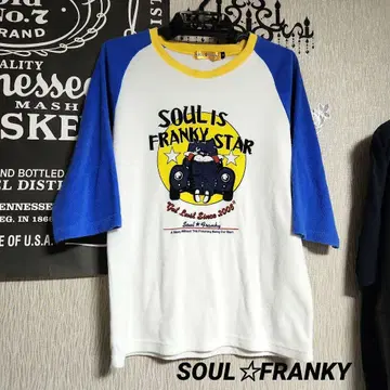 SOUL FRANKY 래글런 티셔츠 파일 원단 y2k 헤이세이 갸루 남자