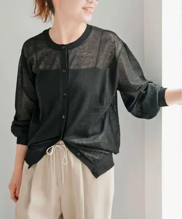 Spick & Span 2WAY 시어 크루넥 가디건