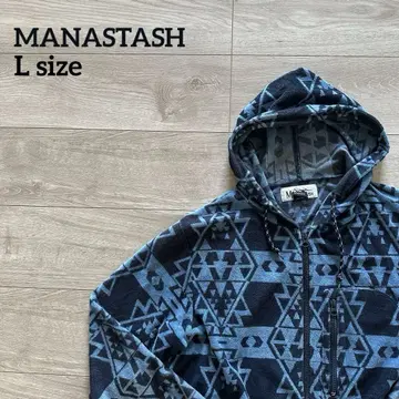 MANASTASH 마나스태쉬 파일 풀 집업 후드티 L 올 패턴