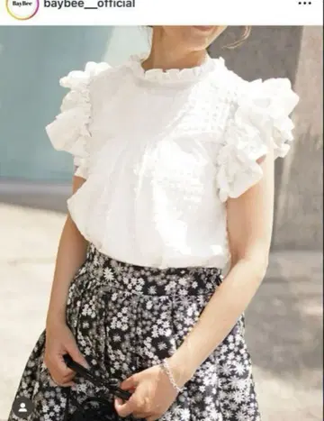 새상품급 BayBee flower jacquard skirt 네이비
