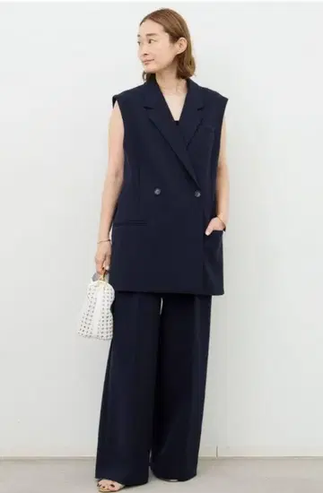 Deuxieme Classe W 크로스 롱 베스트, 팬츠 셋업