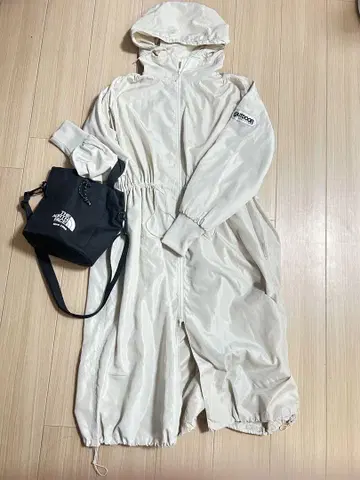 OUTDOOR PRODUCTS 후드 부착 롱 코트