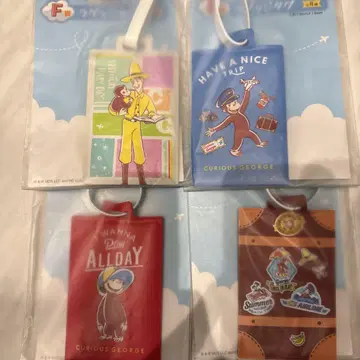 Curious George 수하물 택 4개 세트