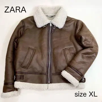 [ 새상품급 ] ZARA B-3 페이크 무스탕 자켓 보아 XL 브라운