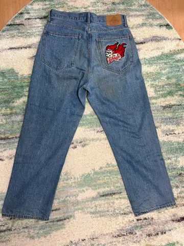 XLARGE 데님 배기 팬츠 BURNING DICE PANTS W32