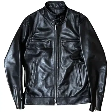 BUFFALO BOBS 인트루더 시어링 가죽 싱글 라이더 블랙