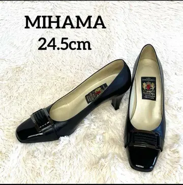 MIHAMA 미하마 펌프스 버클 블랙 가죽 에나멜 새상품급 관혼상제
