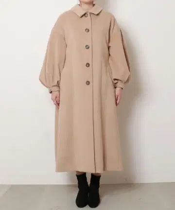볼륨 슬리브 스텐카라 코트 레이 카즌 겨울 의류
