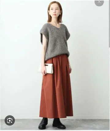 38 SLOBE IENA 플레어 스커트 벽돌 맥시