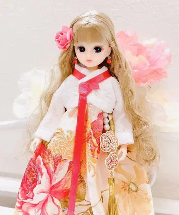 리카짱 핸드메이드 치마저고리 머리 장식 귀걸이 4세트