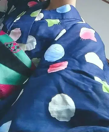 츠모리치사토 유카타 고양이 패턴