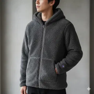 챔피온 보아 후드티 hoodie 그레이 보송보송 자수 원 포인트
