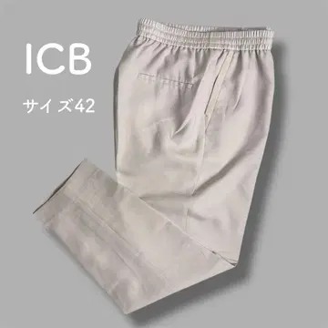 ICB 사이즈 42 드로스트 팬츠 이지 팬츠 베이지 집에서 세탁 가능