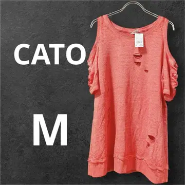 CATO 택 포함 오렌지 핑크 M 오프숄더