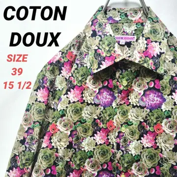 COTON DOUX 코토두 꽃무늬 셔츠 긴팔 빈티지 남성용 올 패턴