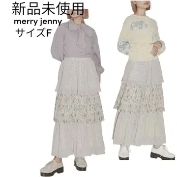 미사용 새상품 merry jenny floral 개더 캉캉 스커트 프리