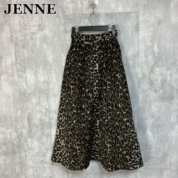JENNE 브리지트 바르도 콜라보 레오파드 무늬 플레어 스커트 S