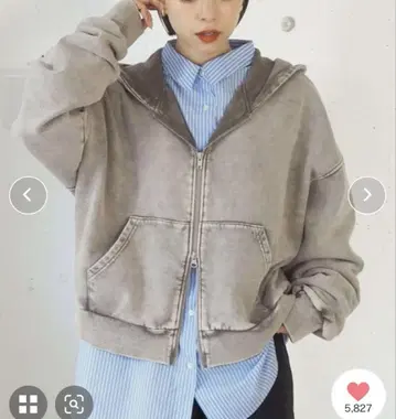 tiptop 빈티지 가공 더블 지퍼 후드티