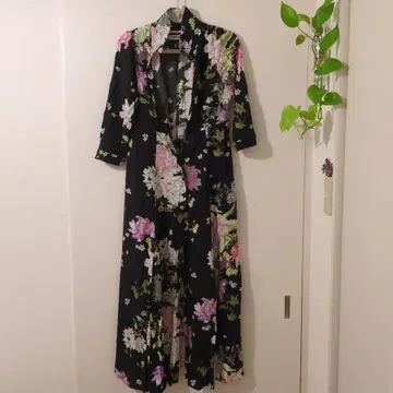 ZARA WOMAN 플라워 프린트 롱 원피스