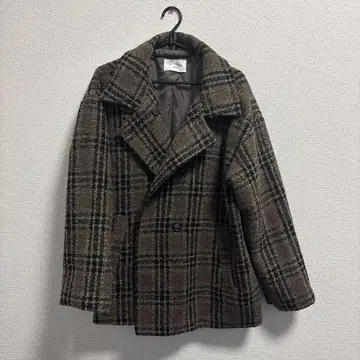 Samansa Mos2 체크 무늬 체스터 코트 프리 사이즈