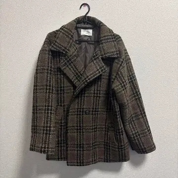 Samansa Mos2 체크 무늬 체스터 코트 프리 사이즈