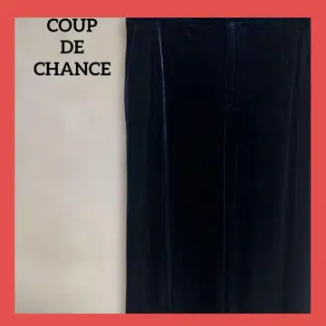 COUP DE CHANCE 벨로아 와이드 플레어 팬츠 38 네이비