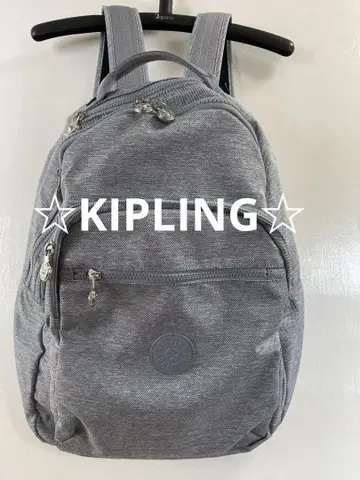 키플링 데님 A4 컴퓨터 백팩 그레이
