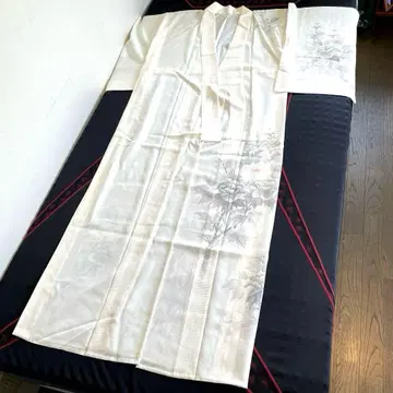 여름 명주 기모노 모란 츠케사게