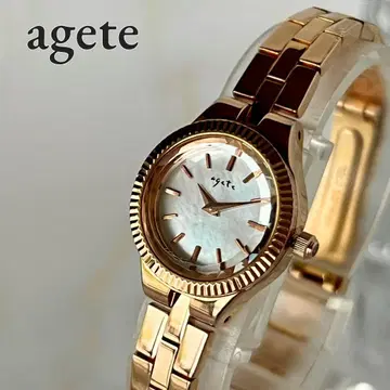[ 작동품 ] agete 아가트 쉘 다이얼 1P 다이아 여성용 손목시계