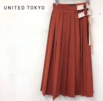 UNITED TOKYO 플리츠 롱 스커트 size1 테라코타