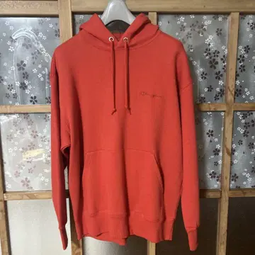 Champion 레드 후드 부착 후드티 S