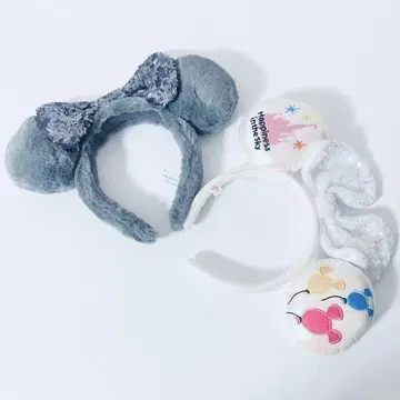 디즈니 리조트 한정판 미니 스팽글 머리띠 복슬복슬 해피니스