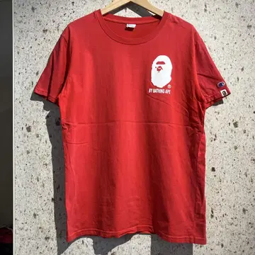 Champion x APE 프린트T셔츠 챔피온 레드