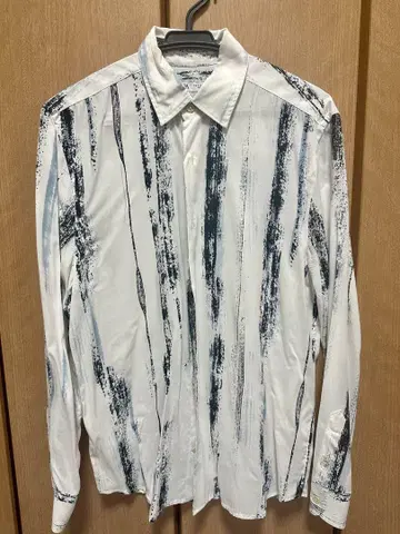 ZARA 자라 브러쉬 스트로크 패턴 긴팔 셔츠 S