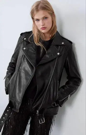 ZARA 오버 사이즈 가죽 자켓 L-XL