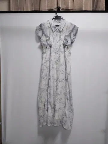 플라워 프린트 프릴 원피스
