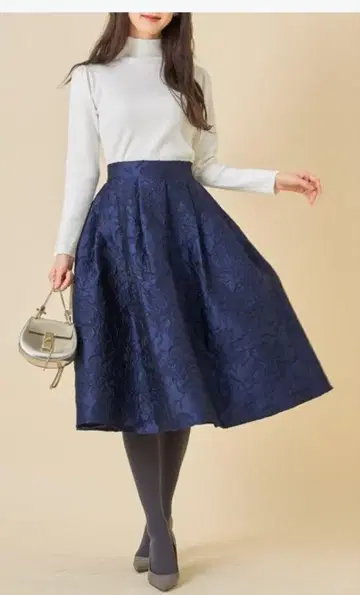 tocco closet 자카드 플라워 플레어 스커트 토코 클로젯