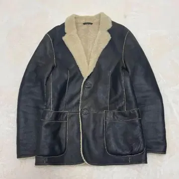 레어 휴고보스 리얼 무스탕 코트 다크 브라운 L 사이즈