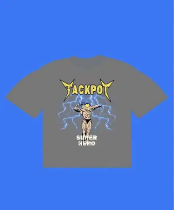 jackpotmarket 빈티지 그래픽 T셔츠 그레이 L 사이즈