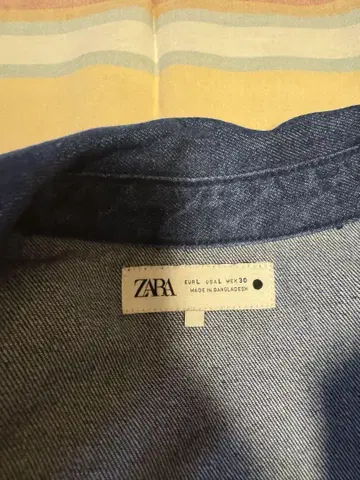 ZARA 데님 미디 원피스 긴팔 다크 블루