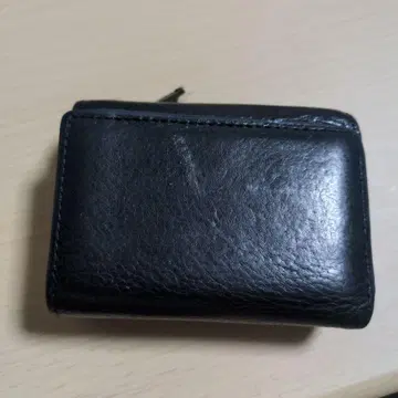 블랙 가죽 3단 폴더형 지갑