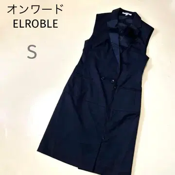 새상품급 온워드 ELROBLE 블랙 슬리브리스 턱시도풍 원피스 7호 S