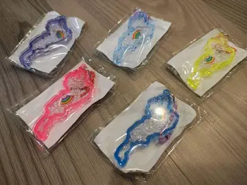 무지개 무늬 아크릴 키링 5개 세트
