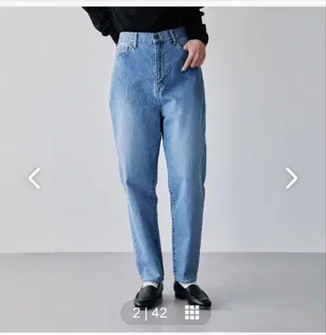 북유럽,  테이퍼드 데님 블루 S