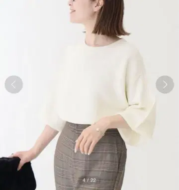 Spick & Span 울 스트레치 볼륨 슬리브 니트