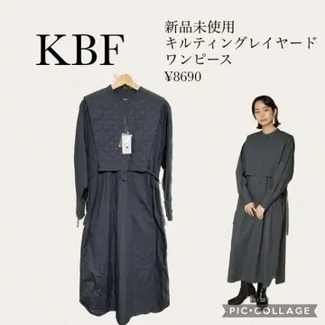[ 미사용 새상품 ] KBF 퀼팅 레이어드 원피스 38