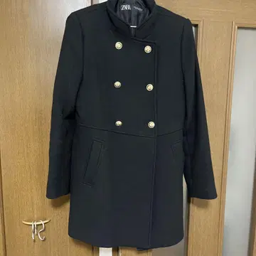 ZARA 블랙 더블 브레스트 울 코트 M