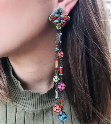 새상품 다이아몬드 컷 스와로브스키 비즈 귀찌 레이디 가가 애용 빅 사이즈