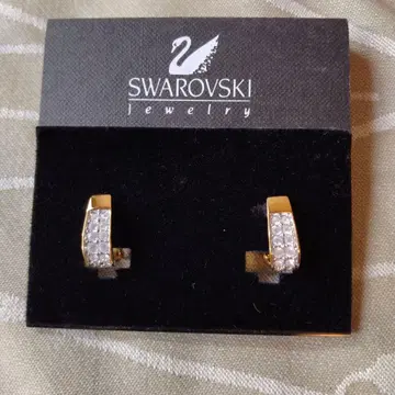 미사용 SWAROVSKI 크리스탈 귀찌 클립식 골드