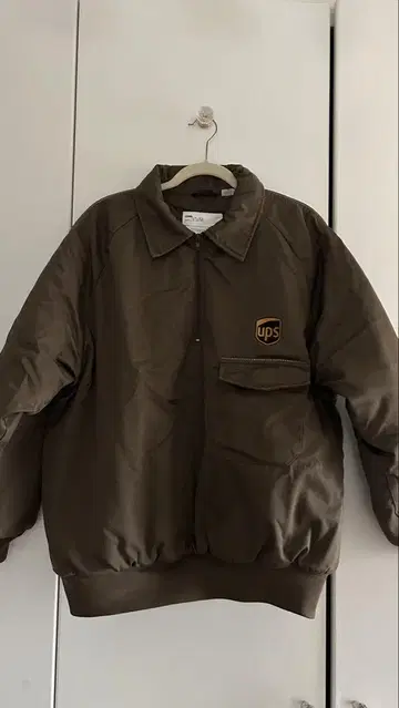 구제 의류 TWINHILL 하프 지퍼 워크 자켓 XL 브라운 UPS